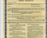 Pennsylvania Railroad Employees $1500 Benefit Certificate 1930 - $39.70