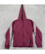 Adidas Womens Maroon Long Sleeve Two Pockets Full Zip Hoodie Size XS - £19.45 GBP
