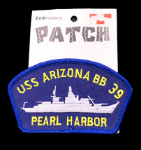 Vintage USS Arizona BB-39 US Navy Marines Pearl Harbor Embroidered Iron-on Patch - £6.95 GBP