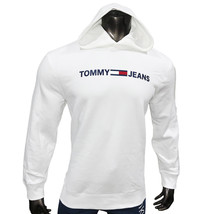 NWT TOMMY HILFIGER MSRP $99.99 MEN&#39;S BRIGHT WHITE HOODIE LONG SLEEVE SWE... - £35.88 GBP