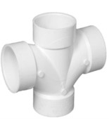 Charlotte Pipe 2 in. DWV PVC Double Sanitary Tee Fitting White  for Drai... - $188.16 MXN