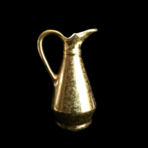Vintage Mid Century Bud Vase 22K Gold Pearl China Co Hand Decorated Pitc... - $16.69