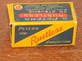 Vintage Peters Rustless Stevens Rim Fire Cartridge Empty Ammo Box - $39.60