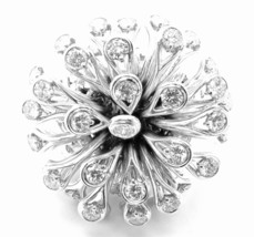 Authentic! Christian Dior 18k White Gold 6.5ct Diamond Large Flower Ring - £24,770.21 GBP