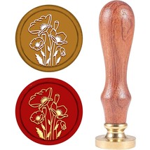 Wax Seal Stamp Poppy Vintage Sealing Wax Stamps Flower 25Mm Removable Brass Head - £14.14 GBP