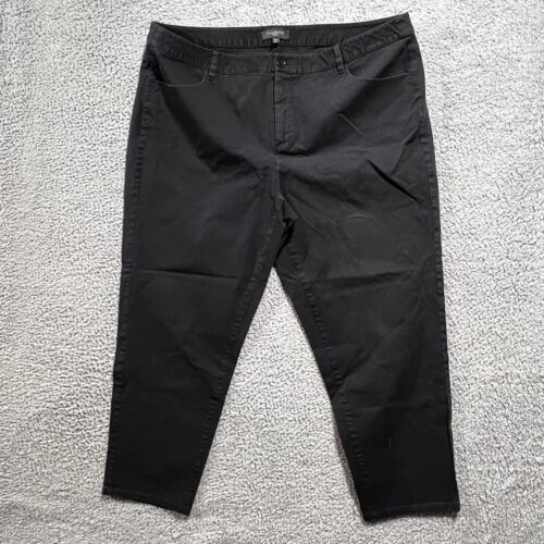 Talbots Womens Pants Black 20W Heritage High Rise Cropped Stretch Cotton... - $17.59