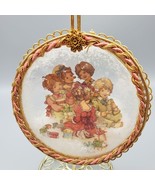 Vintage Christmas Ornament Victorian Children Scene &amp; Gold Trim Handmade... - £6.37 GBP