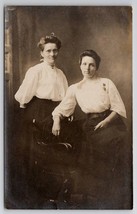 RPPC Two Edwardian Women Studio Photo Postcard S23 - £6.85 GBP