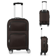 20 Inch Carry On Softside Luggage With 4 Spinner Wheels, Lightweight Suitcase - £55.93 GBP