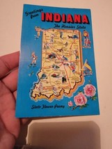 Vintage Postcard Post Card VTG Photograph Indiana State Map - £7.15 GBP