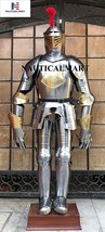 NauticalMart Spanish Armor Full Suit of Armour Etched One Size Fit All Silver - £1,021.47 GBP