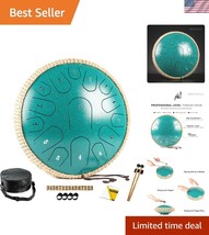 Durable 13-Inch Steel Tongue Drum - Music Book &amp; Mallets Included - Gift... - $89.99