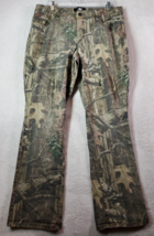Mossy Oak Pants Womens Size 16 Green Camo Print Cotton Pockets Casual Flat Front - £11.99 GBP
