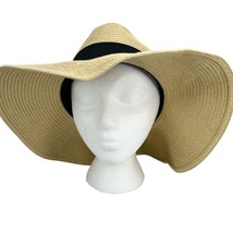 GAP Womens Packable Sun Hat Wide Brim Beige Black New - $24.74