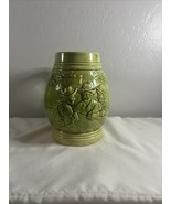 Stein Handmade Vintage Green Glazed Beer Mug Farm Men Drinking Trees Det... - $47.85 CAD