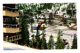 Vintage Postcard Squaw Valley California Papoose Peak Skiing Skating Olympic - £7.10 GBP