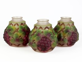 Consolidated Puffy Grape and Lattice Light Shades Set 3, Antique 2 3/8&quot;, As Is - £162.39 GBP