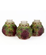 Consolidated Puffy Grape and Lattice Light Shades Set 3, Antique 2 3/8&quot;,... - £158.19 GBP