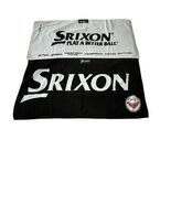 Srixon Golf Towels Lot of 2 Black White 38x20 Cotton Embroidered Logo Go... - $20.70