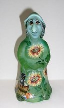 Fenton Glass Green Opal Sunflower Kitten Halloween Witch Figurine Ltd Ed #1/33 - £209.61 GBP