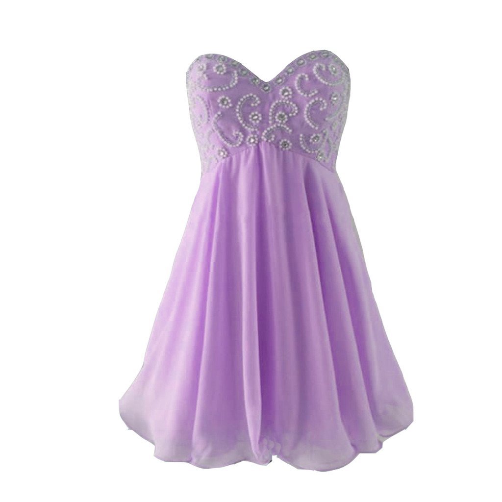 Kivary Chiffon Sweetheart Empire Pearls Beaded Short Prom Homecoming Dresses Lil