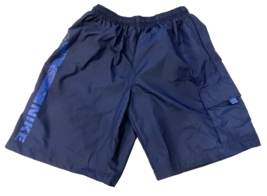 Vintage Nike Board Shorts Youth Unisex Large 14-16 Navy Blue Swimming Lined Y2K - £20.92 GBP