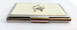 Business Card Holder Shoe Lipstick Purse Design Silver Mirror Like Finish EUC - £11.73 GBP