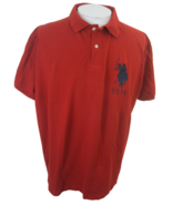 US Polo Assn Men Polo shirt p2p 26&quot; XL embroidered big pony red blue vtg... - £17.98 GBP