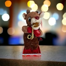 Dan Dee Animated Musical Rudolph Red Nosed Reindeer Dancing Playing Saxophone - £41.75 GBP