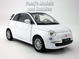 4.25 inch 2010 Fiat 500C (500) 1/32 Scale Diecast Model by Welly - WHITE - £13.17 GBP