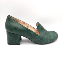 B.A.I.T. FOOTWEAR Clairee Chunky Heels Green Vegan Leather (Women&#39;s US Size 7.5) - £21.45 GBP