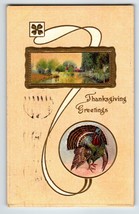 Thanksgiving Day Greetings Postcard Turkey Embossed Series 940 Vintage 1909 JB - £5.91 GBP