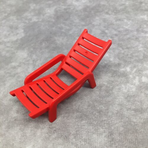 Playmobil #5433 Summer Fun Pool Replacement Part-Long Red Lawn/Pool Chair - £4.59 GBP