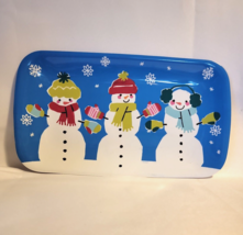 Kohls Holiday Cheer Snowman Serving Tray 13.5 x 7.75 x .5&quot; - £9.84 GBP
