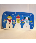 Kohls Holiday Cheer Snowman Serving Tray 13.5 x 7.75 x .5&quot; - £9.85 GBP