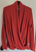 Womens XL Anthropologie Akemi + Kin Orange Deep V-Neck Twist Shirt Sweater? - $18.81