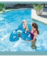 New 62 x 37 Transparent Inflatable Whale Rider Swim Pool Toy Raft Beach ORIGINAL - $14.22
