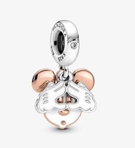 Authentic 925 Silver Pandora Disney Mickey Mouse Double Dangle Charm - £19.41 GBP