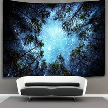 Forest Starry Tapestry Wall Hanging 3D Printing Forest Tapestry Galaxy Tapestry  - £15.97 GBP