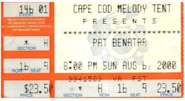 Vintage Pat Benatar Ticket Stub August 6 2000 Cape Cod Massachusetts - £30.75 GBP