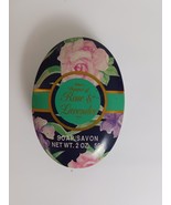 Vintage Rose&amp;Lavender Scented Soap Bar In Tin Box Delegar Savon 2oz NEW - $217.15 MXN