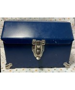 All Metal Blue Hinged Dome Top Treasure Chest Document Tool or Knick Kna... - £23.54 GBP