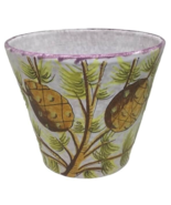 Art Pottery Italy Flower Pot Planter Pinecone Pine Tree Handmade Hand Pa... - $39.55