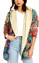 Johnny Was Rico Sherpa Jacket Sz-L Multicolor Floral Print - £151.85 GBP
