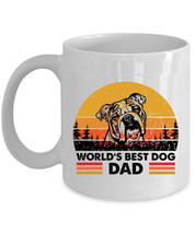 World&#39;s Best English Bulldog Dog Dad Coffee Mug 11oz Retro Cup Gift Dogs Lover - £12.13 GBP+