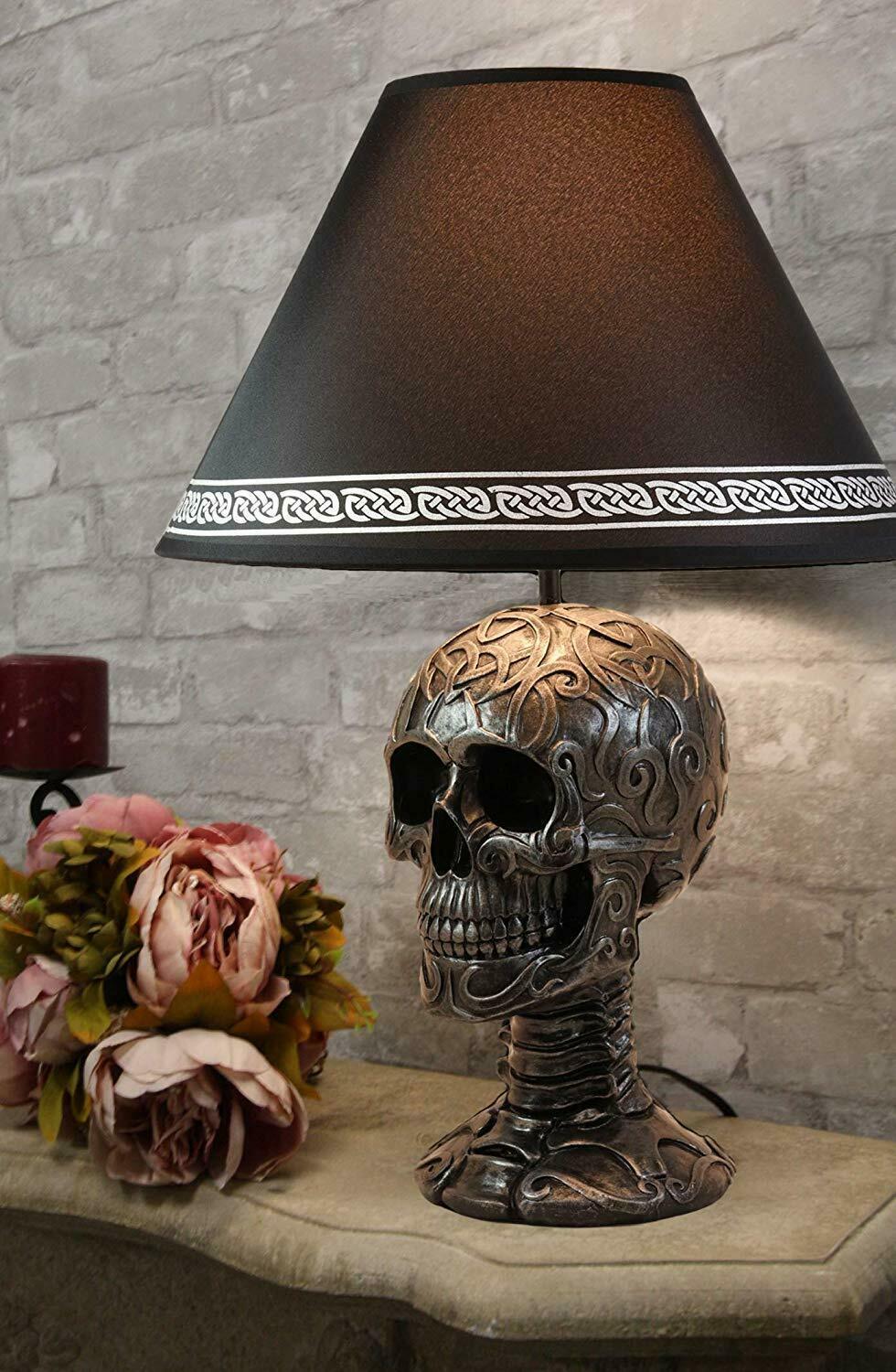 Primary image for Celtic Tattoo Knotwork Holy Grail Skull Light Of Wisdom Sculptural Table Lamp