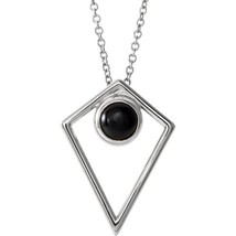 Onyx Pyramid Necklace in Platinum  - £517.58 GBP+