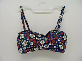 Adore Me Women&#39;s Bikini Top Wireless Strap 10197 Blue Flowers Size Medium - $180.65 MXN