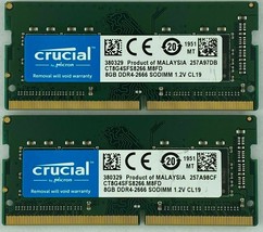 Crucial 16GB (8GBx2) DDR4 2666 (PC4-21300) SODIMM Notebook CT2K8G4SFS8266 - $102.90