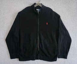Polo Ralph Lauren Sweater Mens XXL Black Full Zip Turtleneck Red Pony - $618.42 MXN